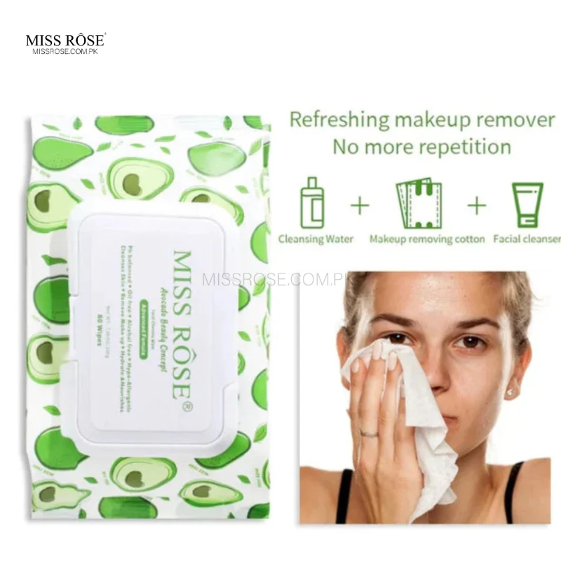 Miss Rose Avocado beauty concept facial cleaning wipes 4 Miss Rose Avocado beauty concept facial cleaning wipes - Image 4