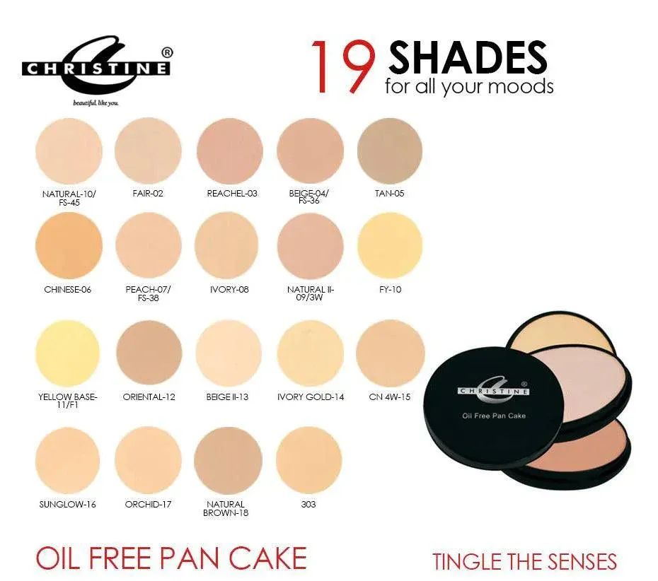 Christine Oil Free Pan Cake Foundation 2 Christine Oil Free Pan Cake Foundation - Image 2