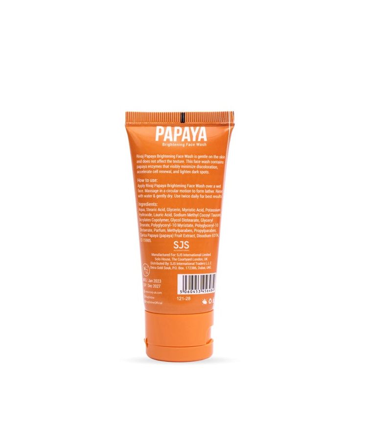 Rivaj Brightening Face Wash Papaya Extract 50ml 2 Rivaj Brightening Face Wash Papaya Extract 50ml - Image 2
