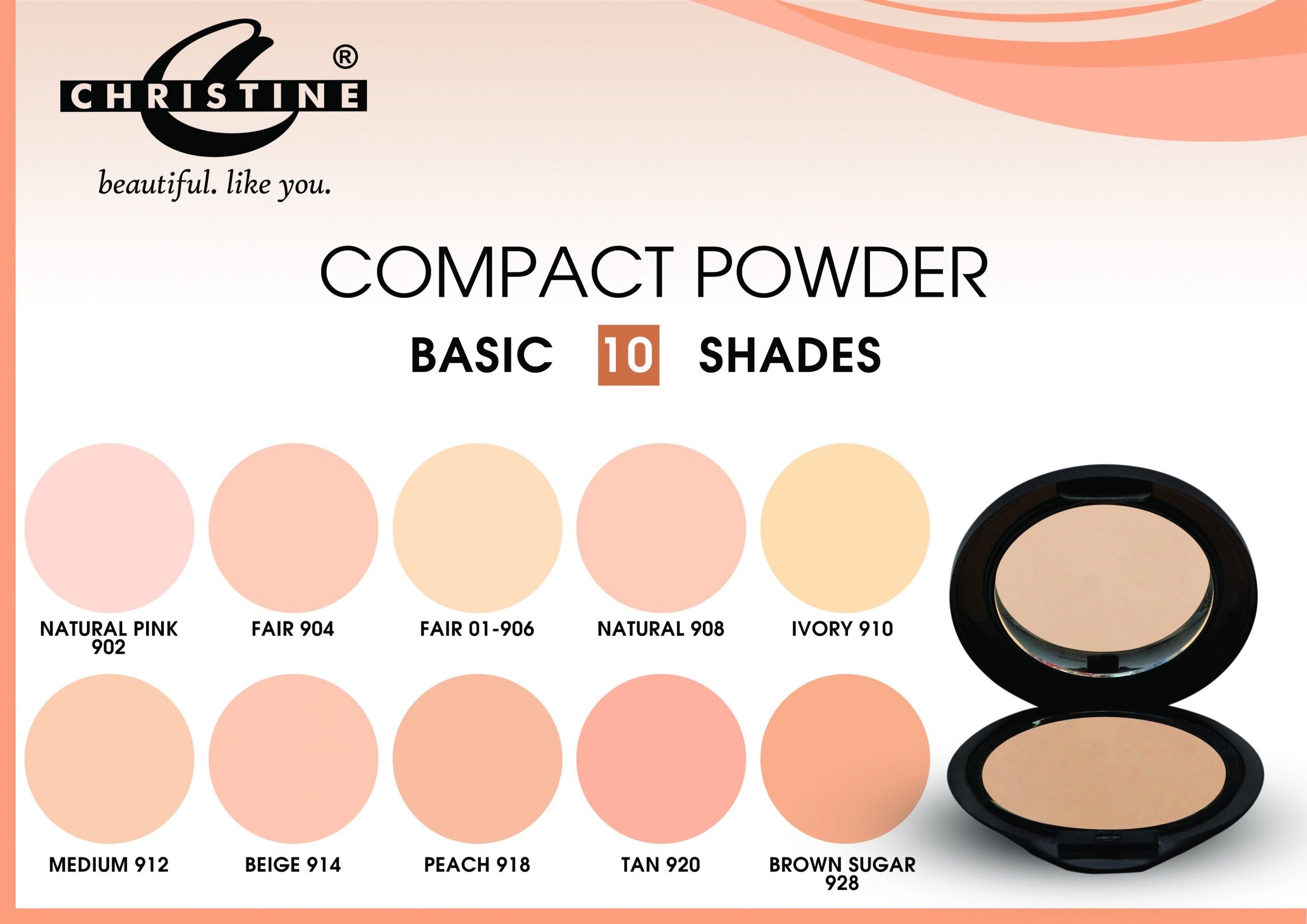 Christine Compact Powder Shade 906 FAIR 01 2 Christine Compact Powder Shade 906 FAIR 01 - Image 2