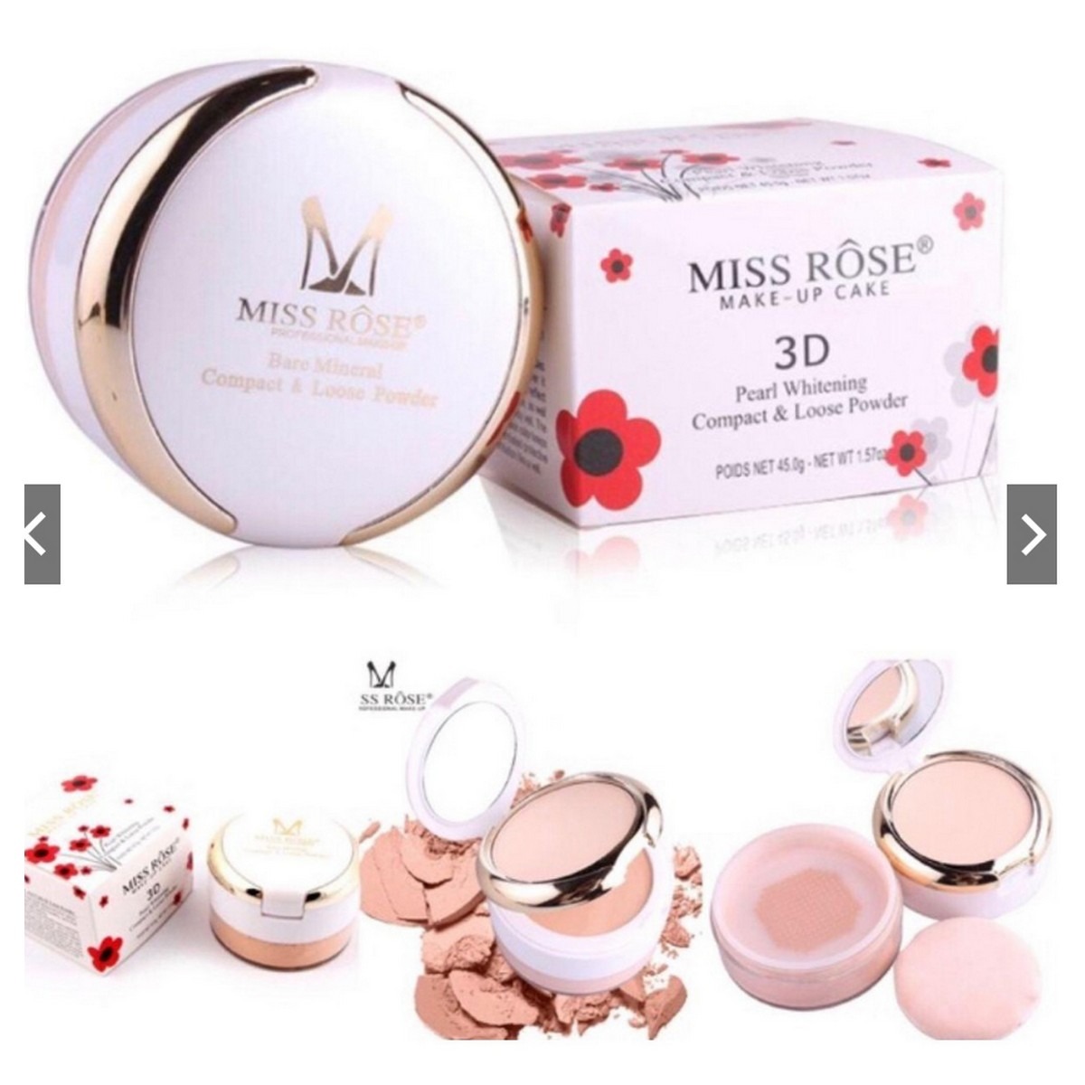 Miss Rose 3 in1 Compact and Loose Powder 2 Miss Rose 3 in1 Compact and Loose Powder - Image 2